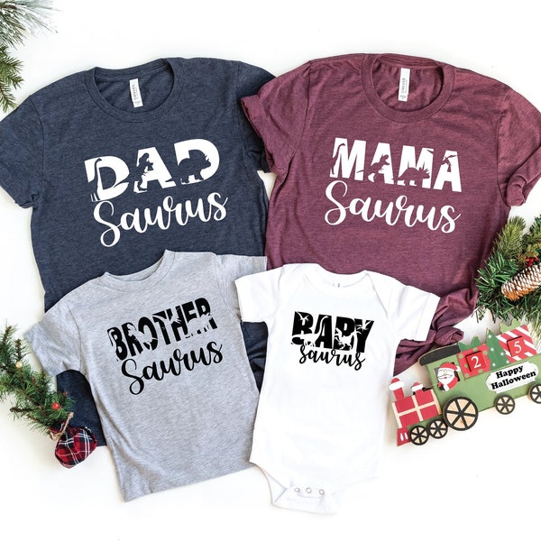 Dinosaur Family Shirts, Saurus Family Matching Shirts, Dad Saurus - Mama Saurus ,Brother Saurus, Baby Saurus