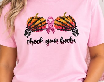 Breast Cancer Awareness Shirt: Check your boobs shirt, pink ribbon