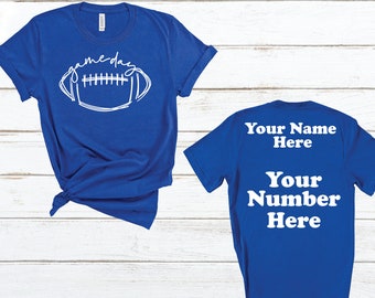 Custom Football Game Day Shirt: Double Sided Bella Canvas Tee