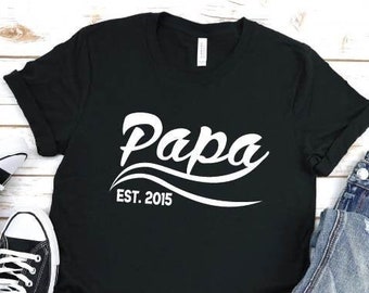 Papa EST T-Shirt, Custom Father's Day Gift