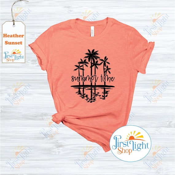 Summer Time Palm Tree T-Shirt: Bella Canvas Soft Cotton Tee
