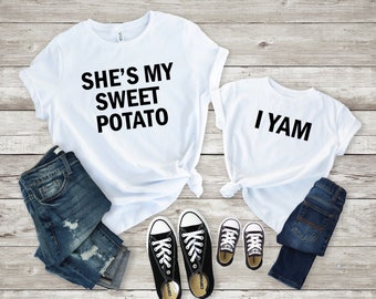 She's My Sweet Potato I Yam Shirts: Cotton Couple Thanksgiving Tees