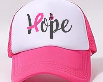 Customizable Breast Cancer Awareness Trucker Hat: Pink Ribbon Support