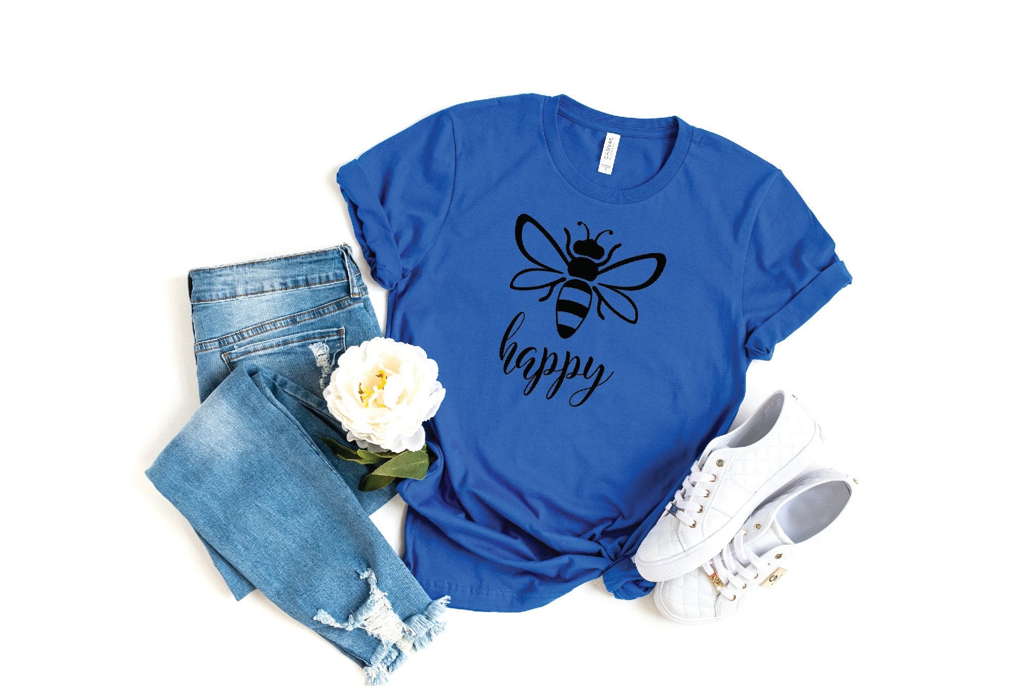 Bee Happy Shirt Bee Shirt Happy Shirt Motivational Shirt Etsy