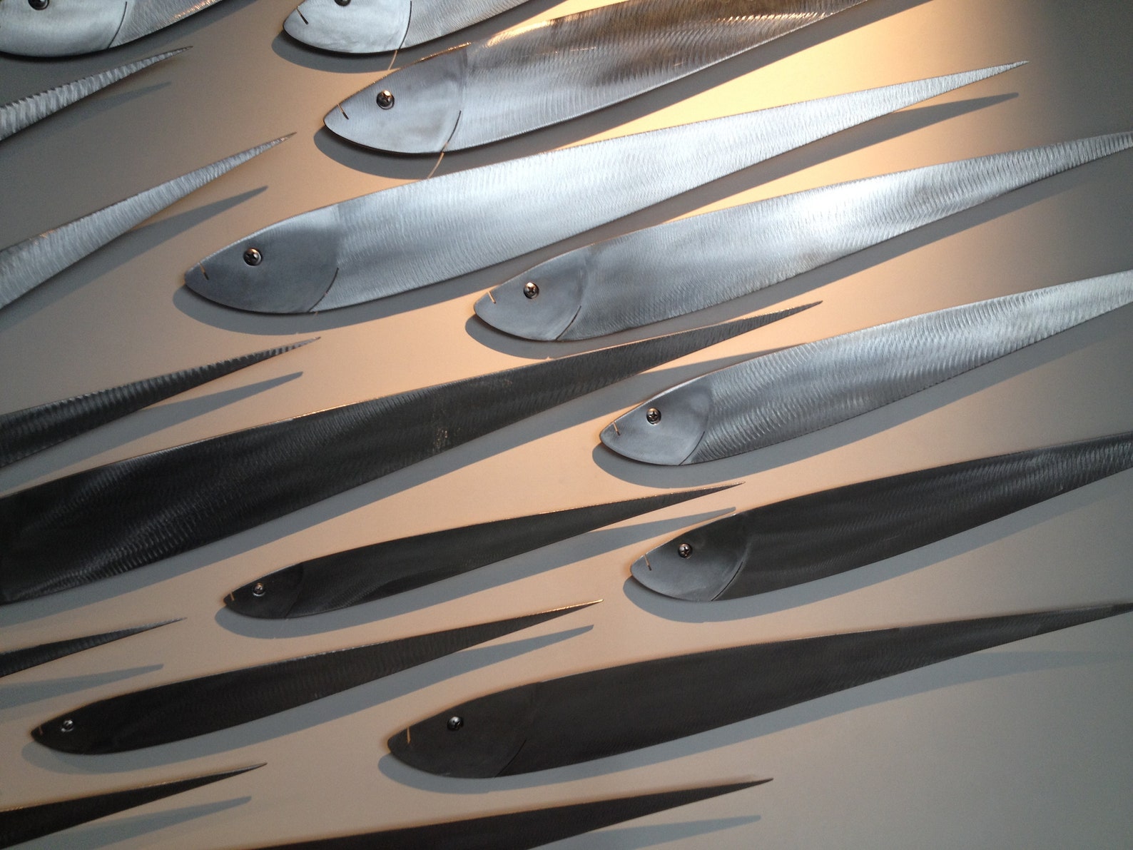 School of Fish Metal Art Life Like 3D Wall Sculpture My Etsy