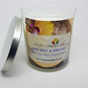Sea Salt and Orchid Scented Candle