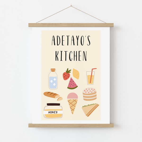 Personalised, Kitchen Print, Playroom, Role play.