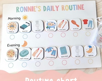 A4 Daily Routine Chart, Morning, Evening routine.