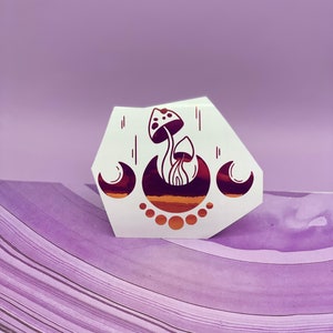 Dekal med psykedeliska svampar/ Rolig mystisk svampdekoration/ Dekal med elektroniskt fodral/ Dekal med blomkruka