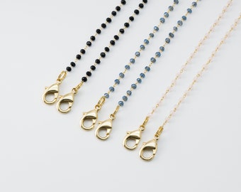 Beads mask chain, Mask hanger, Mask necklace, Mask cord, Sunglasses holder, Brass, Nickel free, 1 piece per style, [MASK-VC1]