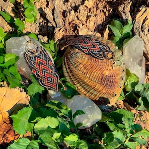 Brass Beaded Earrings - Universal Download / Geometric Dangle Earrings / Metal Chandelier Earrings