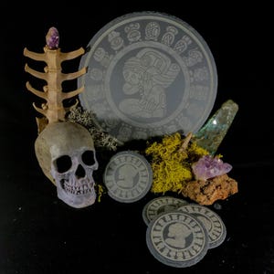 Mayan Tzolkin Slate Coasters / Mayan Calendar Stone Coasters / Beermat / Candle Stand / Altar Decor
