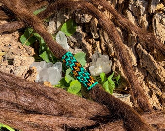 Tsjechische rocailles Dreadlockkraal - diamantomslag / vlechtsieraden
