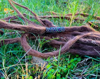 Czech Seed Bead Dreadlock Bead - Neon Cyborg / Dreadhed Jewelry / Hair Braid Adornment