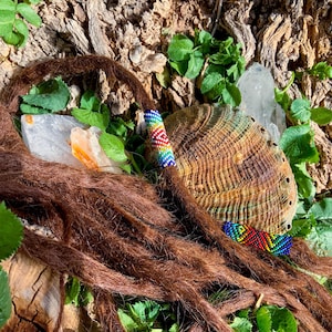Tschechische Rocailles Perle / Dreadlock Perle - Unendliche Regenbogen / Dreadhead Schmuck / Haargeflecht