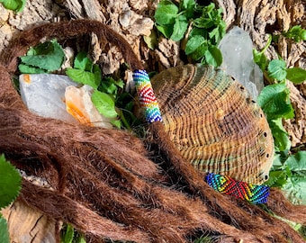 Tsjechische rocaille Dreadlockkraal - oneindige regenbogen / Dreadheadsieraden / Haarvlechtversiering