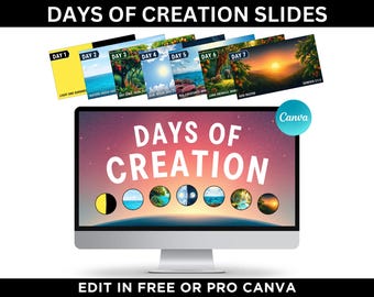 Realistic Days of Creation Slides for Sunday School, 7 Days of Creation, Creation Story, Creation Story Pictures for VBS and Church