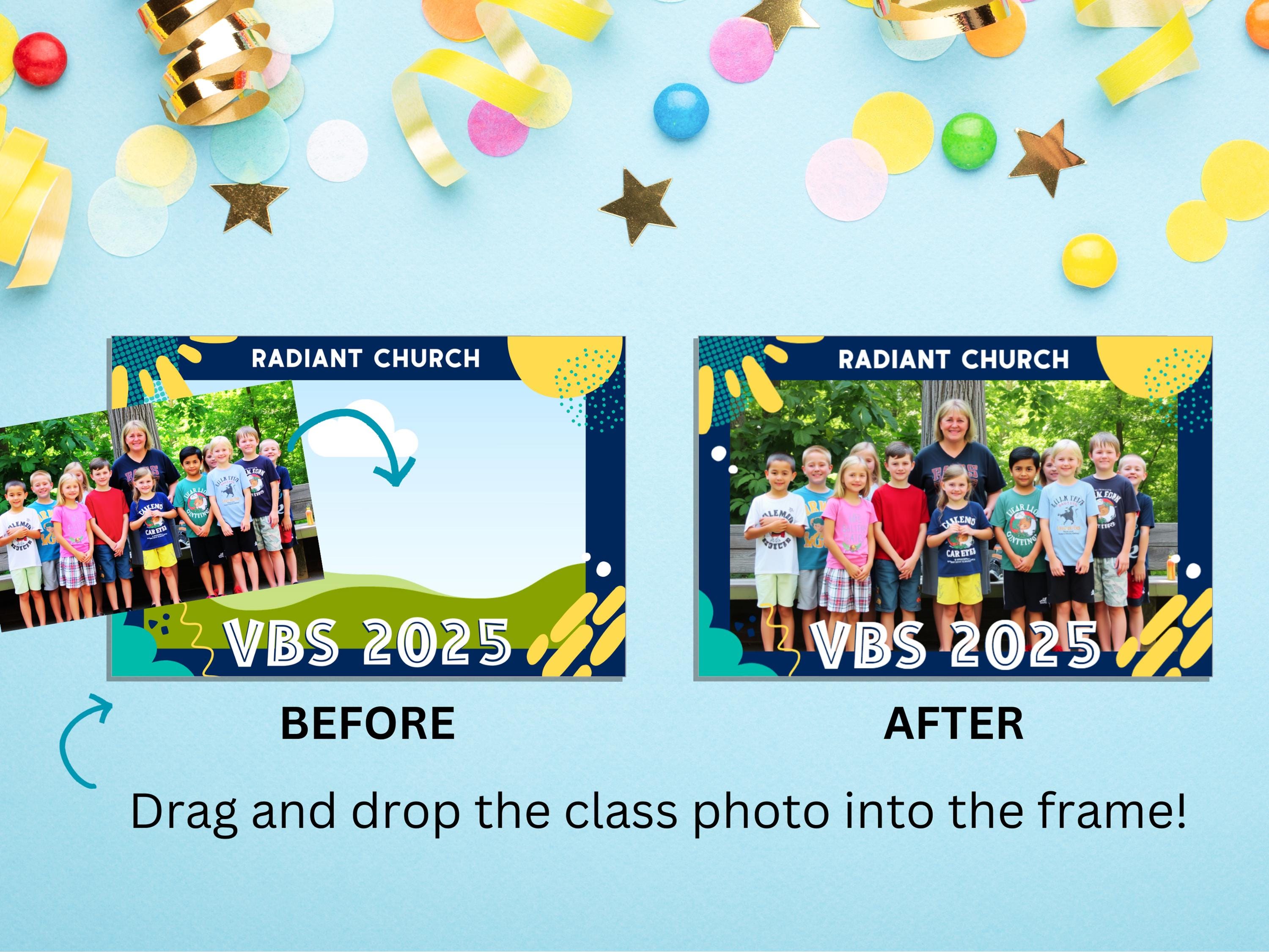Vbs Layout Editable VBS Photo Frame, Summer Camp Photo Template, VBS Frame Printable ...