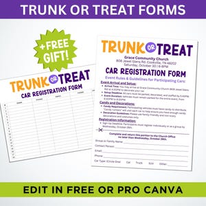 Formulario de inscripción para Trunk or Treat, Registro para Trunk or Treat, Formulario para Trunk or Treat, Formulario para Trunk or Treat, Formulario de inscripción para Trunk or Treat de la iglesia imagen 1