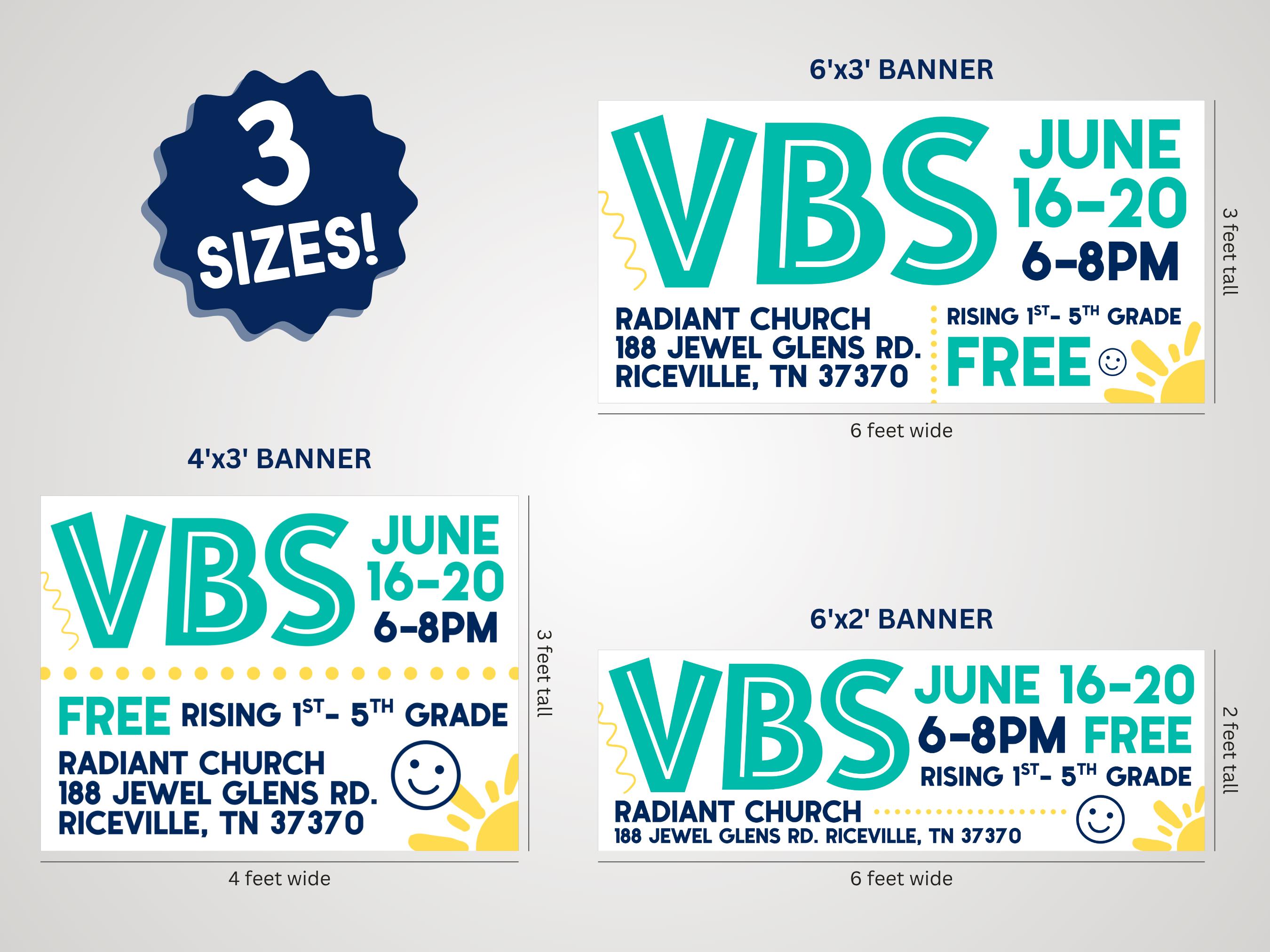 Vbs Layout Editable VBS Banner, VBS Banner in Bold Bright Colors, VBS Banner Editable in ...