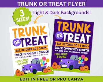 Trunk or Treat Flyer Church Trunk or Treat Flyer Trunk or Treat Trunk or Treat School Trunk or Treat Church Flyer Halloween Flyer