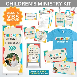Kit del ministerio infantil, letrero del ministerio infantil, pancarta del ministerio infantil, invitación al ministerio infantil, iglesia infantil