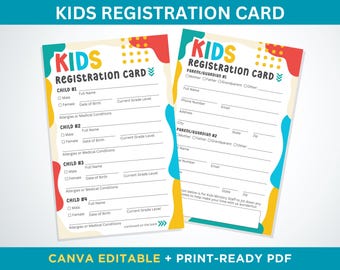 Kids Ministry Registration Card, Children's Ministry Registration, Kids Church Connection Card, Kids Ministry Connection, Kids Registration