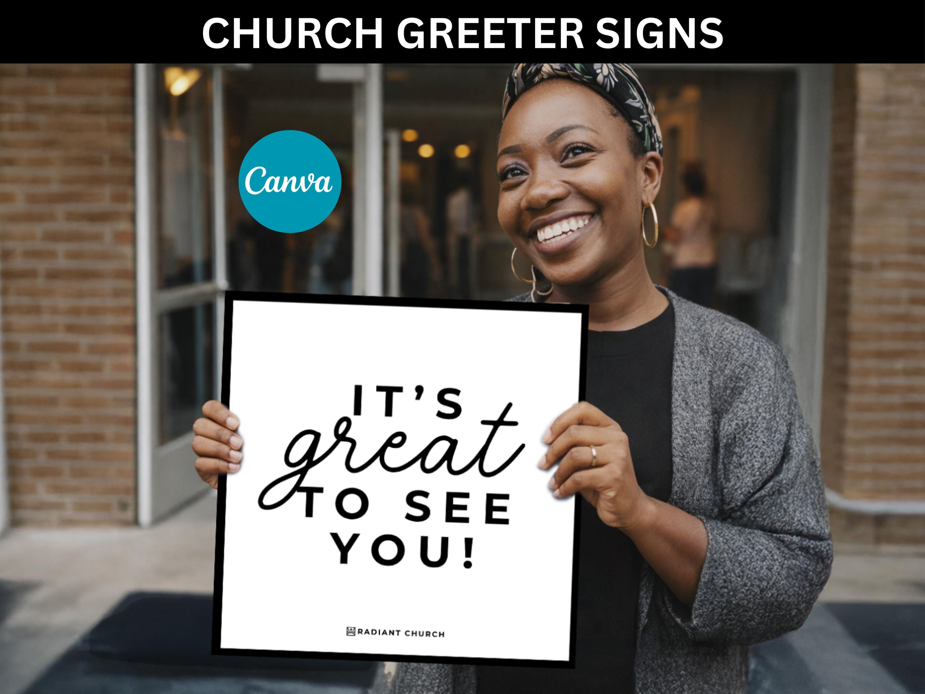 Greeter Signs Fall Black and White Church Greeter Signs Church Welcome Signs Templates ...