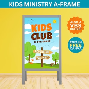 Kids Ministry A-Frame Sign, Children&#39;s Ministry Sign, Children&#39;s Ministry Banner, Kids Ministry Banner, Ministry Resources, Kids Church, VBS