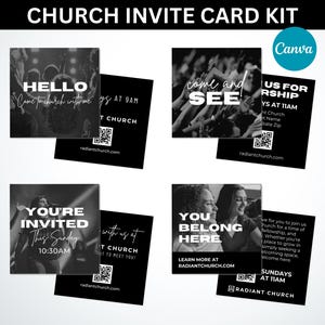 Schwarzweiße Kirche einladen Karte Bundle, Kirche Einladungskarte, Kirche einladen, Kirche einladen, Kirche Karte, Kirche, Kirche Einladungskarte