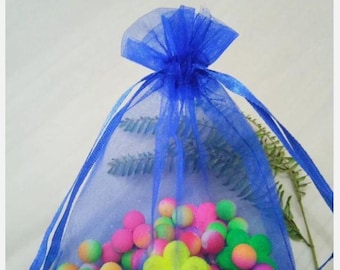 Sacchetti con coulisse in organza blu, sacchetti per bomboniere, sacchetti per gioielli, sacchetti regalo 7 cm x 9 cm, 9 cm x 12 cm, 10 cm x 15 cm