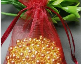 Sacchetti con coulisse in organza per vino, bomboniere per matrimoni, portagioielli, sacchetti regalo 7 cm x 9 cm, 9 cm x 12 cm, 10 cm x 15 cm