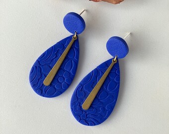 Daily Polymer Clay Earring / Elegant Statement Earring / Cool Textured Earring / Trendy Everyday Earring