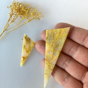 Triangle Polymer Clay Earring / Yellow Marble Earring / Asymmetric Earring / Mismatched Earring / Gift Earring for her image 5