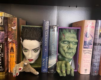 Boekenset Frankensteins monster en bruid: klassiek Hollywood-gotisch decor