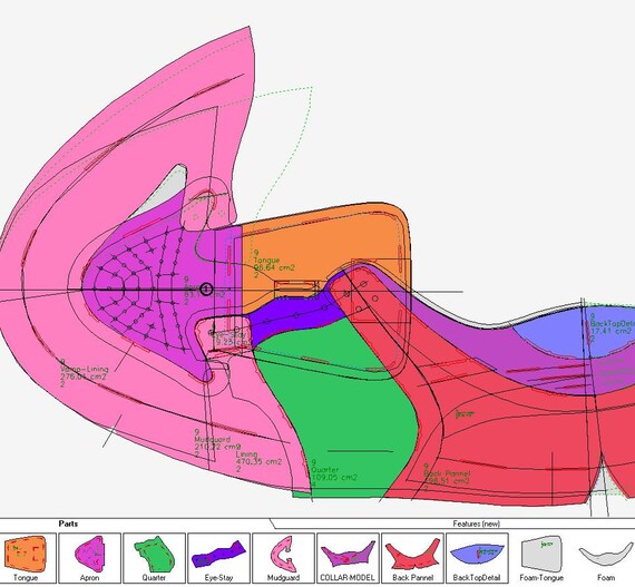 digital PDF DXF pattern sneakers  lace-up women shoes  range 6-11 sizes home printer А4