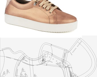 digital sneakers pattern shoe making PDF DXF  women all sizes