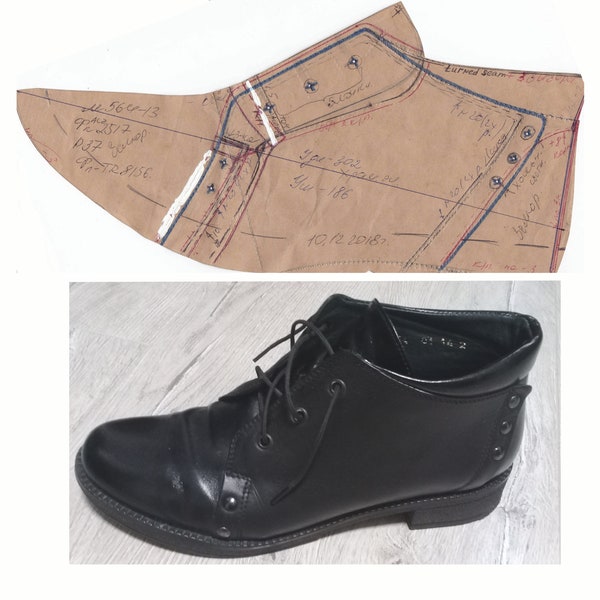 digital boots pattern shoe making JPG ready to print  women all sizes 36-41 footwear factory production