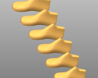 digital 3d model ergonomic barefoot flat children shoe last all sizes