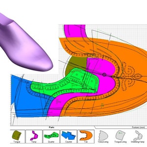 digital pattern shoe making PDF DXF derby men shoes brogues A4 print