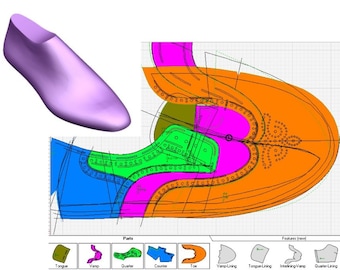 digital pattern shoe making PDF DXF derby men shoes brogues A4 print