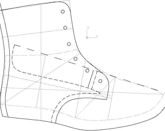 digital Shoes patterns lace up boots PDF all sizes comfortable stylish footwear design