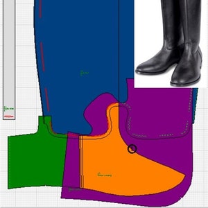 digitale pdf dxf-patroon hoge knielaarzen cavalerie