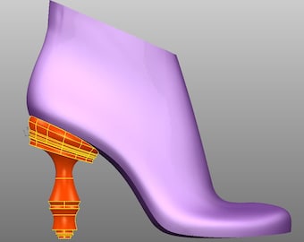 digital 3d project woman shoe last high heel barefoot shoes size 39 heel sculpture shape