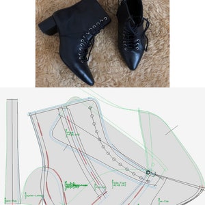digital project 2d pattern 3d shoe last woman Lace-up boots size 40
