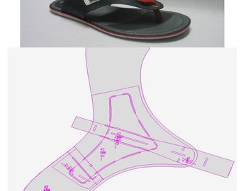 digital 2d pattern PDF DXF men sandals all sizes