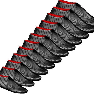 Digitale 3D-modellenreeks mocassins leesten alle maten (12 maten)