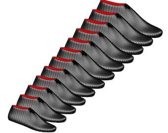 digital 3d models range moccasins shoe last all sizes (12 sizes)