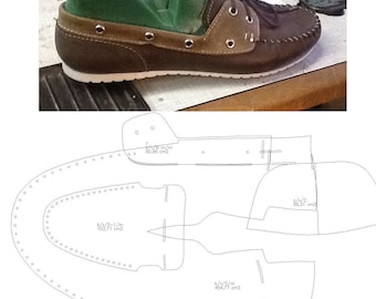 digital 2d pattern PDF deck shoes topsider women moccasins all sizes