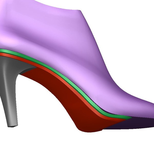 digital 3d project oval toe high heel  woman shoe set last insole shank size 40 41 42 elegant shoe style